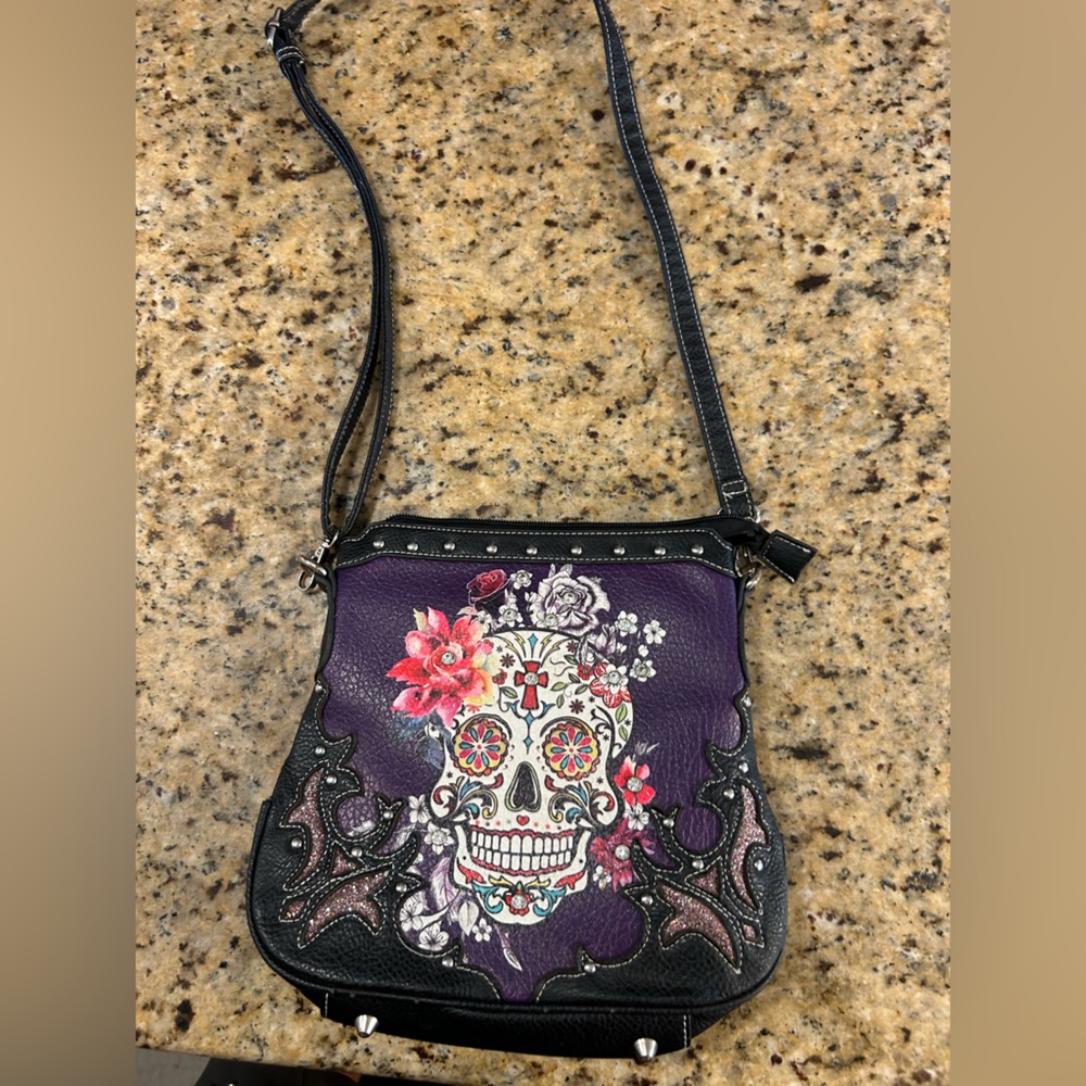Purple Skull Design Women's Bag